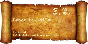 Babot Miklós névjegykártya